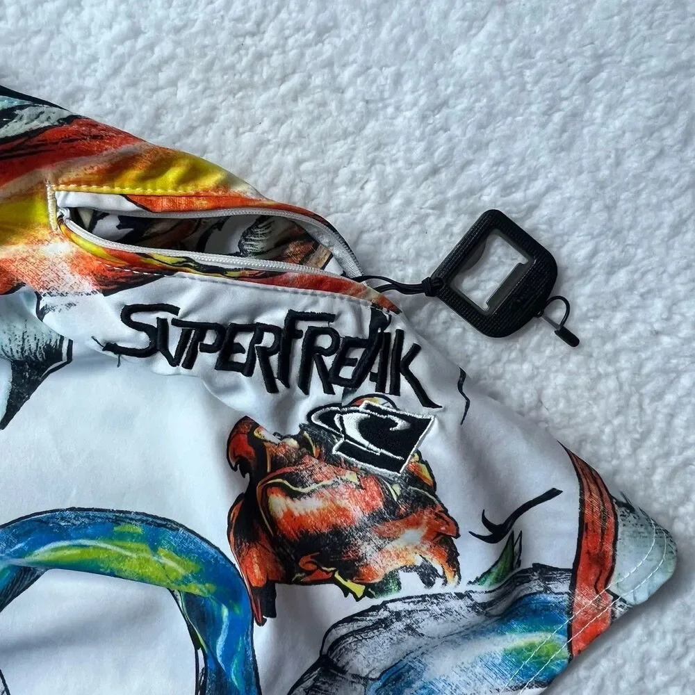 VTG O’Neill Board Shorts Mens 38 Super Freak Tattoo Skull AOP Surfer Y2K Grunge